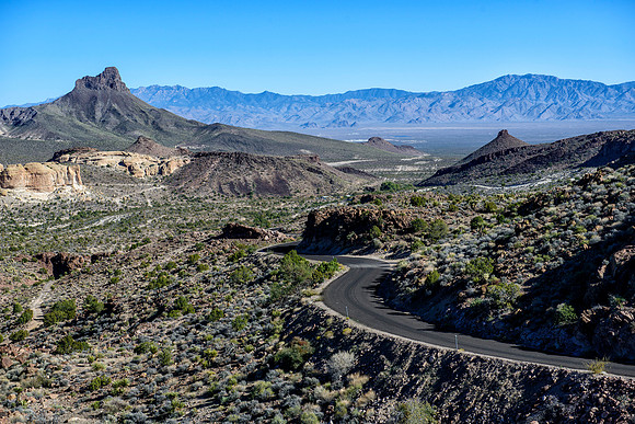 Route 66 through the mountains around Oatman, AZ
